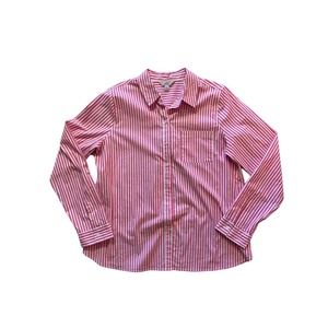 Croft and Barrow pink striped women's shirt large
